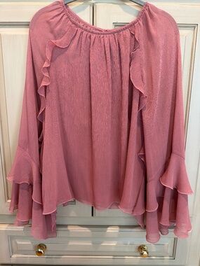 NWT Jessica Simpson Sheer pink flowy sleeved blouse